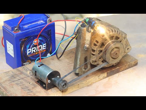 Car Alternator Generator | Car Alternator Excited | How To Generator Car Alternator By Dc Motor