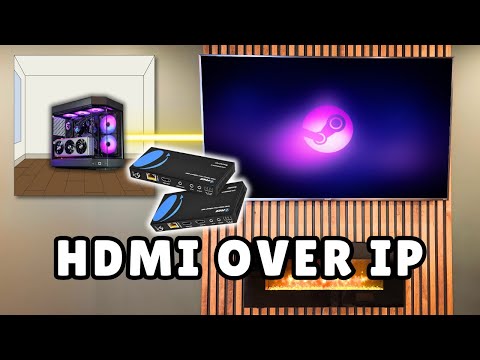 ZERO LATENCY Gaming PC to Living Room Setup using HDMI over Ethernet!