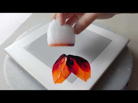 (1023) DIY Petal Stamp | Background with a gray square | Acrylic painting Ideas | Designer Gemma77