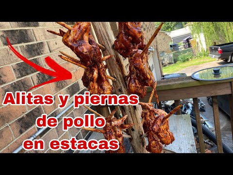 ALITAS Y PIERNAS DE POLLO ADOBADOS EN ESTACAS! Una nueva manera do cocinar! Cocinando Contigo y Mas!
