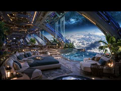 🎵 Synura Drift: Tranquil Balcony View in the Clouds | Ambient Soundscape & Gentle Water | 4K | 10 hr