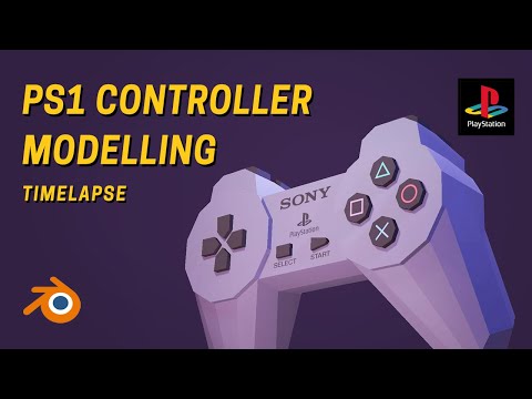 Lowpoly Modelling of PS1 Controller (Blender Timelapse)