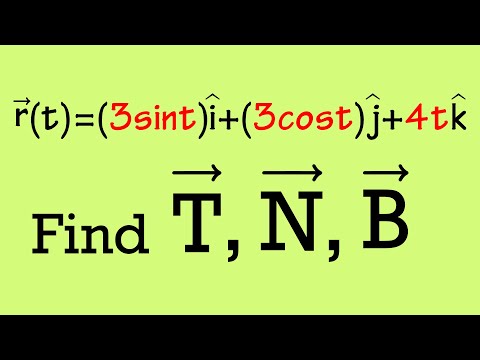 Finding the unit tangent, unit normal, and the unit binormal vectors to a helix (calculus 3)