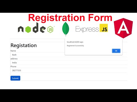 Registration Form using Node js Angular Mongodb