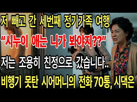 저 빼고 세 번째 정기가족 여행 "시누이 애는 니가 봐야지??" 저는 조용히 친정으로 갔습니다 비행기 못탄 시댁의 부재중 전화 70통에..