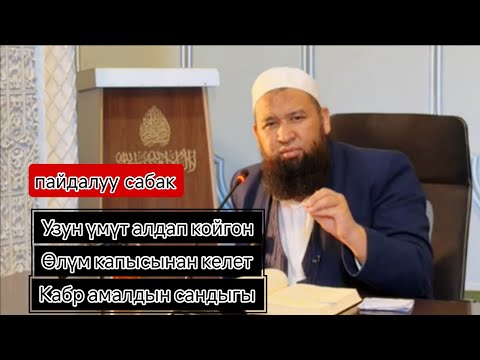 Узун үмүт алдап койгон,Өлүм капысынан келет,Кабр амалдын сандыгы. Устаз Максатбек ажы Токтомушев 
