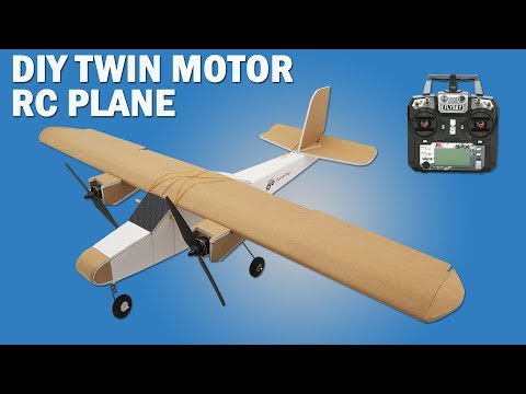 How To Make Twin Motor RC Model Airplane - DIY Brushless Motor Model Airplane.