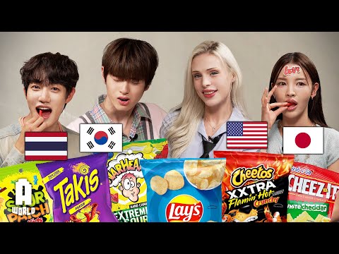 Asians Try American Snacks FOR THE FIRST TIME!ㅣJapan, Thailand, KoreaㅣFT. The Wind