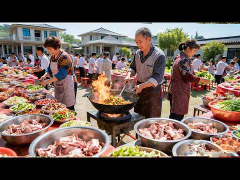 来浙江台州农村参加结婚大席，不收礼金 各种海鲜开会，帝王蟹，野生大黄鱼，蓝鳍金枪鱼排…新娘美若天仙【我是忐忑妞】