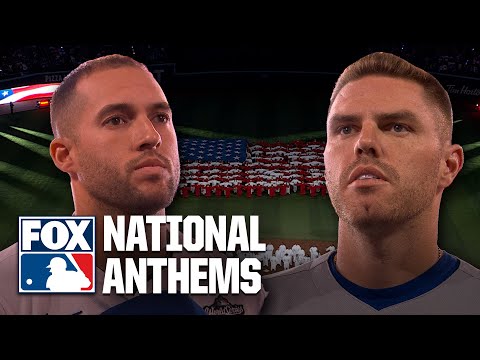 Dodgers vs. Blue Jays World Series: United States 🇺🇸 & Canada's 🇨🇦 National Anthem before Game 1