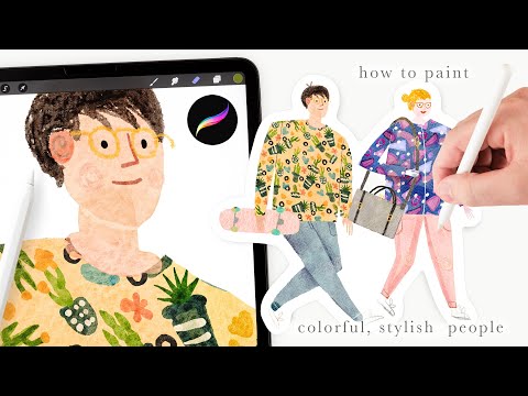How to paint colorful, happy people in procreate 🍉 EASY procreate tips and tricks for beginners