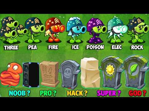 All Pea Plants Max Level *3 Vs Team Gravestones - Who Will Win? - Pvz 2 Plant vs Plant