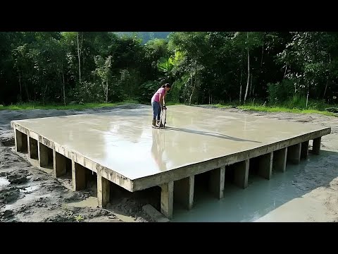 Talented Woman Builds MODERN Lakeside VILLA With Bridge From Scratch | by @LýPhúcNhi