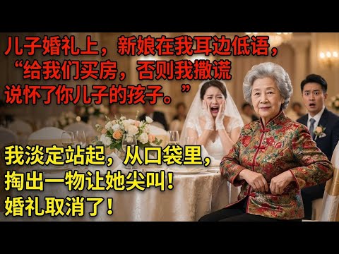 【真實故事】兒子婚禮當天，新娘低語：「買房否則謊稱懷孕！」我掏出一物，她尖叫崩潰，婚禮直接取消！