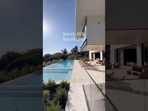 6 Beds • 9 Baths • Architectural Masterpiece with Infinity Pool & Spa in Beverly Hills #shorts