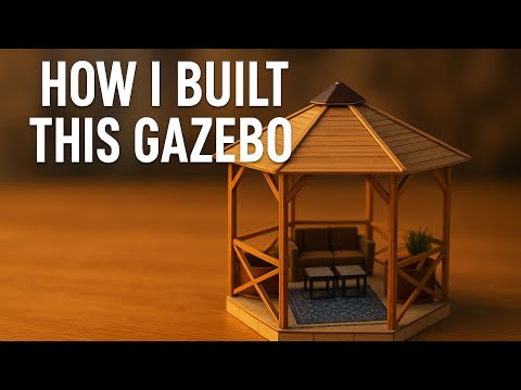 How I Built This Beautiful Miniature Gazebo | Satisfying DIY Craft cardboard #popsicle #toy #diy 