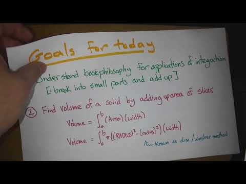 Volume by cross sections; disc/washer method (Calc 2; Lecture 1; Spring 25)