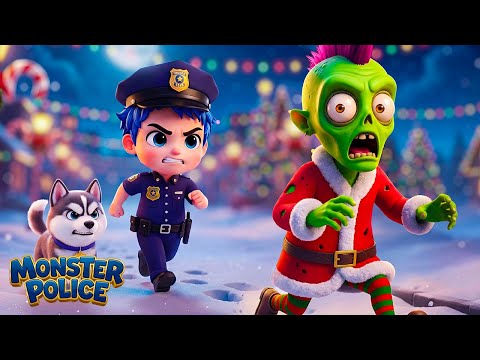 Polisi Monster 🚨 | Monster di Malam Natal | Lagu Anak-Anak | Monster Police Bahasa Indonesia