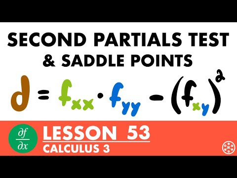 The Second Partials Test & Saddle Points | Calculus 3 Lesson 53 - JK Math