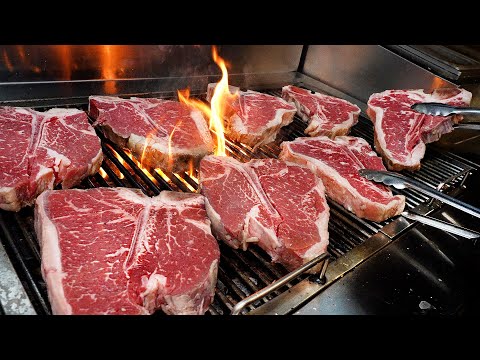 Amazing! Grilled steak and delicious Italian spaghetti of famous chef. / Korean street food