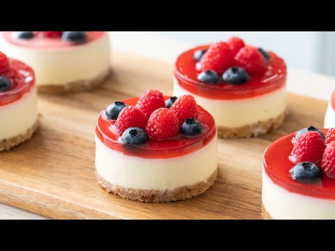 Mini White Chocolate Raspberry Cheesecake / No Bake / Easy Recipe