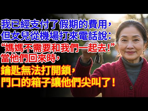 【真實故事】 我付錢讓全家去度假，女兒卻從機場打電話說：「妳不用來了！」等他們回來時，鑰匙打不開家門，而門口的那些箱子則讓他們放聲尖叫！ | 父母子女冲突 | 故事分享 | 情感故事 | 晚年哲理
