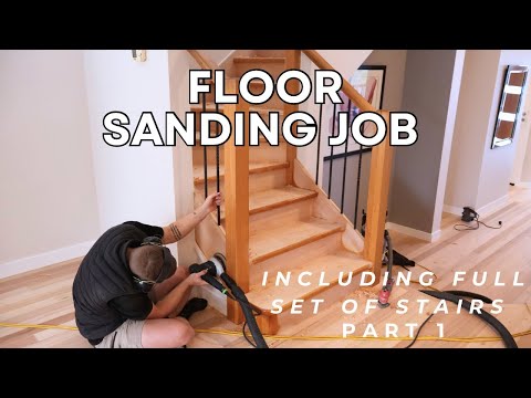 Floor Sanding Job | Including Full set of Stairs | Hardwood Floor Refinishing | Machine ASMR | PART1