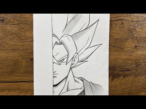 Easy anime drawing | How to draw Goku SSJ 1 step-by-step