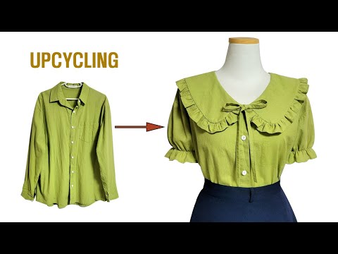 DIY Upcycling a Shirt|셔츠 리폼|블라우스|Blouse|남방|안입는옷 리폼|Recycling Old Your Clothes|Refashion|옷만들기|옷수선