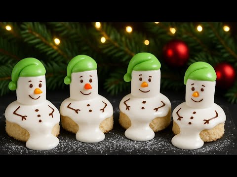 Weihnachtsdessert „Schneemann“ in 5 Minuten aus Marshmallow. Alle werden schockiert sein!