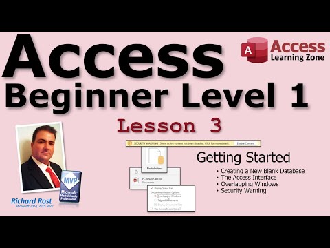 Microsoft Access Beginner 1, Lesson 03: Getting Started. For Access 2016, 2019, 365 Tutorial