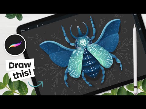 How To Draw A Magical Beetle in Procreate • Digital Art Tutorial