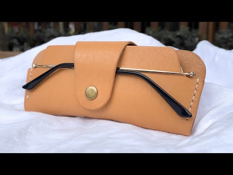 Making a Glasses Case 👓(Free PDF Pattern) / Leather Craft