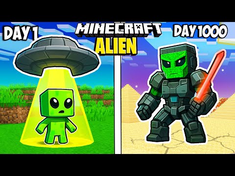 I Survived 1000 Days as an ALIEN in Minecraft