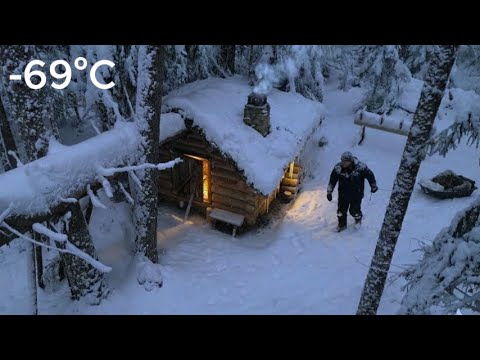 Surviving two days in a  61°C blizzard inside a warm log cabin.  Life without electricity