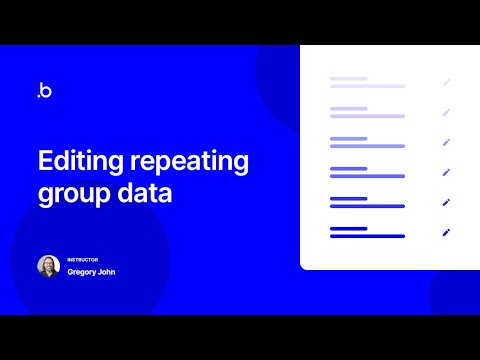 Editing Repeating Group Data | Bubble.io Tutorial