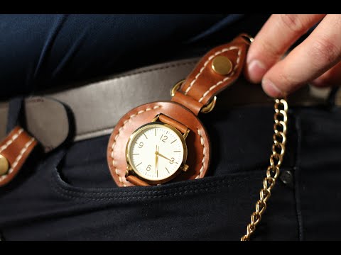 Turning an Old Watch into a Classy Pocket Watch | Leathercraft ASMR