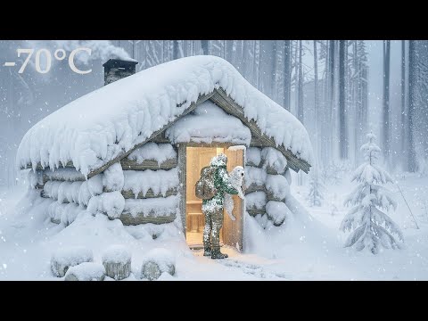 Surviving EXTREME Heavy Snow in a Wooden Cabin | Extreme Off Grid Winter Life