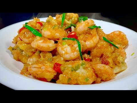 The hotel chef has 40 years of experience, sharing a new recipe of prawns