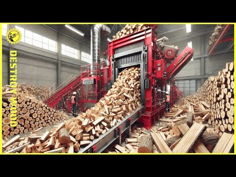 Fastest Automatic Firewood Processing Machine | World's Fastest Wood Cutting Chainsaw #47