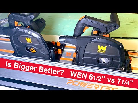 Worth 50-100% Upcharge?  WEN 7-1/4" vs 6-1/2" Track Saw & the PowerTec "Upgrade" Guide Rail.