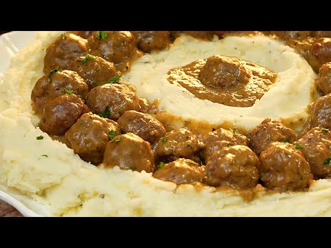 كرات اللحم بالصوص والبطاطا المهروسة 😋 مع خضار سوتيه 💯 وداعاً للمطاعم