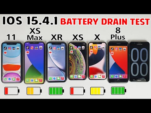 iPhone 11 vs XS Max vs XR vs XS vs X vs 8 Plus Battery Life DRAIN Test in 2022 | iOS 15.4.1 BATTERYπ₯