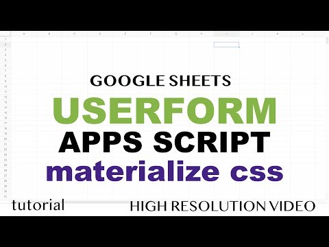 Google Sheets - Userform