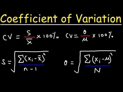 Standard Deviation and Coefficient of Variation