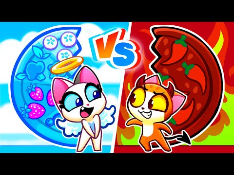 Who Gets the Pizza? 🍕 Angel VS Demon Baby | Hot Vs Cold | Funny Cartoons for Kids