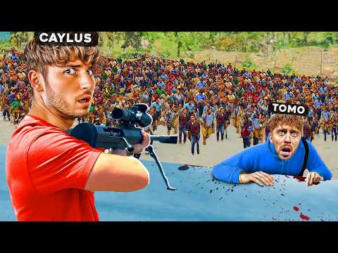 ESCAPING Huge ZOMBIE HOARD in GTA 5..