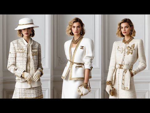 CHANEL Fall/Winter 2025/26 Collection | Ivory White & Gold Trim Timeless Paris Style