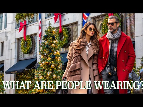 Winter Fashion in London: Street Styles and Festive  Christmas Decorations