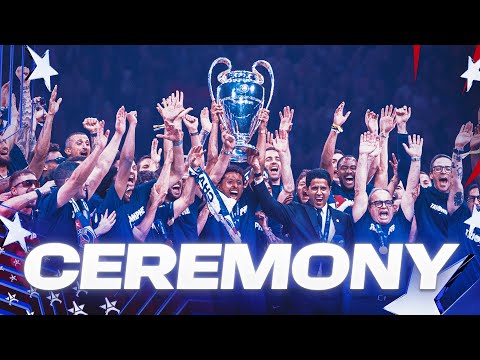 PSG celebrates the Champions League TROPHY at the Parc with their fans